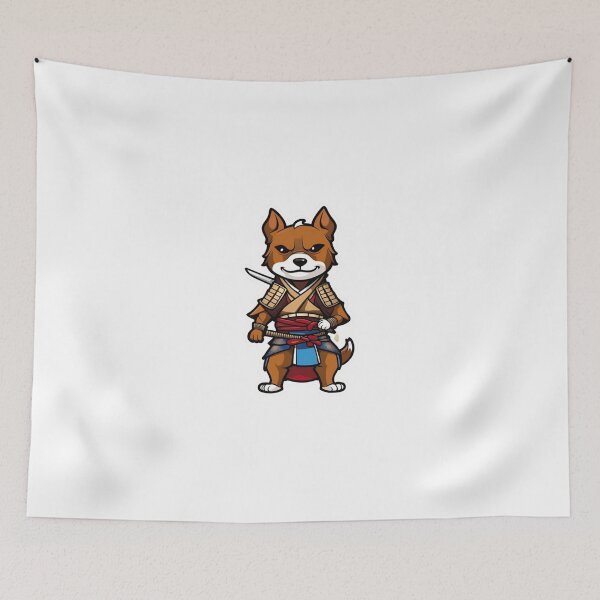 Item preview, Cute Japan samurai brown dog designed and sold by KorArtStudio.
