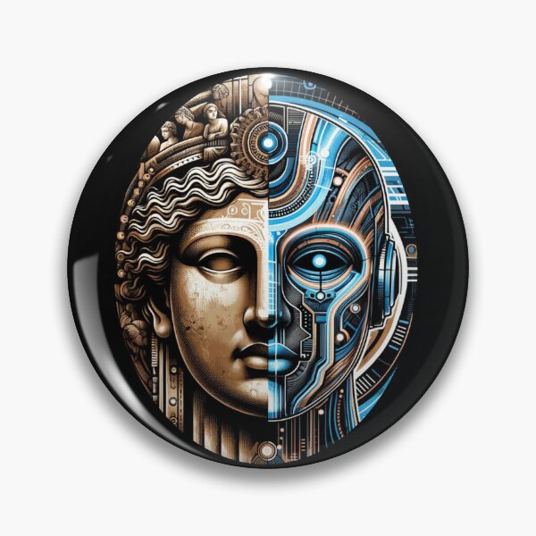 Item preview, Ancient Future - Classical Sculpture Meets Digital Art Print designed and sold by ChromaticBlend.