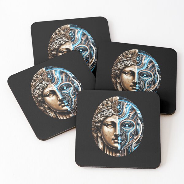Item preview, Ancient Future - Classical Sculpture Meets Digital Art Print designed and sold by ChromaticBlend.