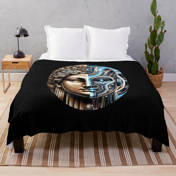 Item preview, Ancient Future - Classical Sculpture Meets Digital Art Print designed and sold by ChromaticBlend.