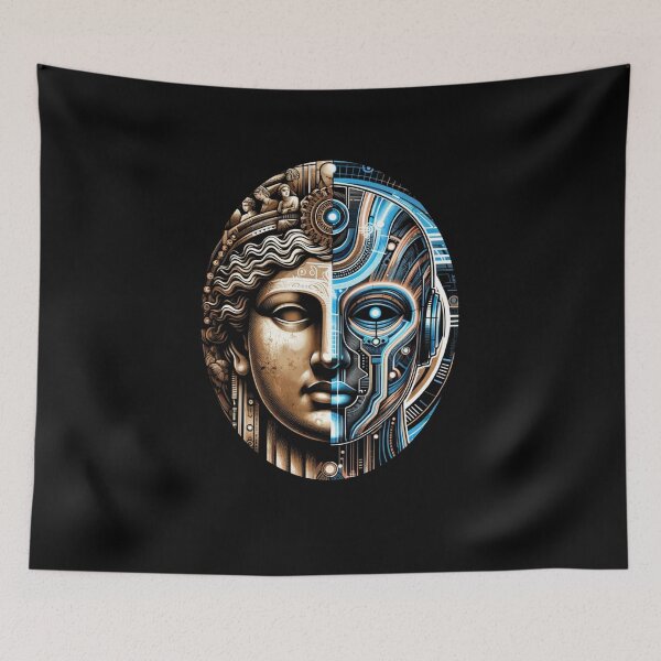 Item preview, Ancient Future - Classical Sculpture Meets Digital Art Print designed and sold by ChromaticBlend.