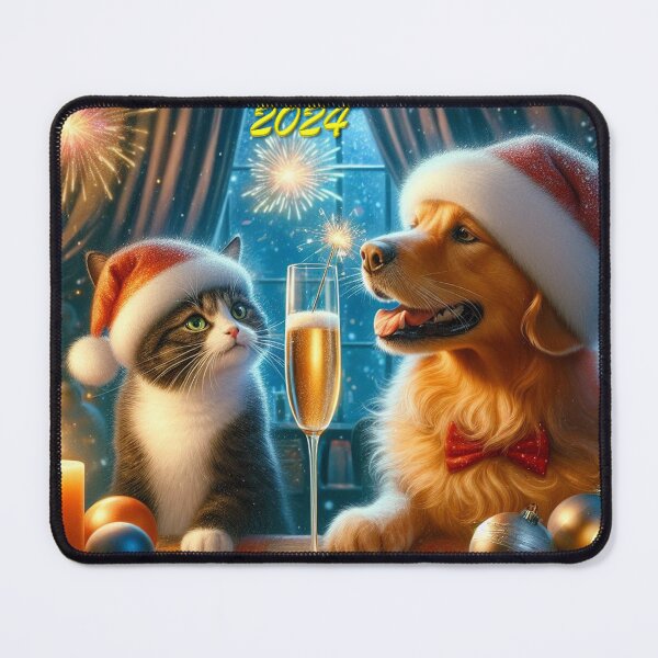 Item preview, Happy 2024 to Dogs and Cats designed and sold by TaPaVu.