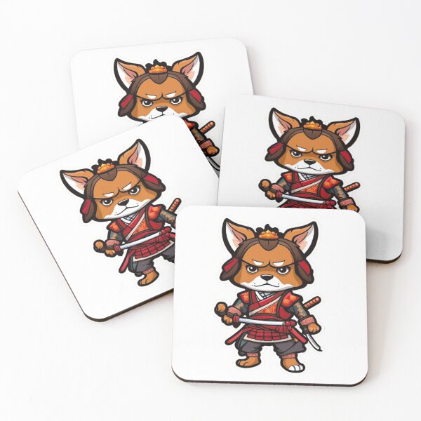 Item preview, Cool Japan samurai brown dog designed and sold by KorArtStudio.