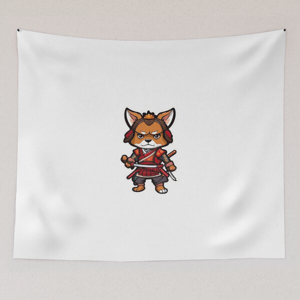 Item preview, Cool Japan samurai brown dog designed and sold by KorArtStudio.