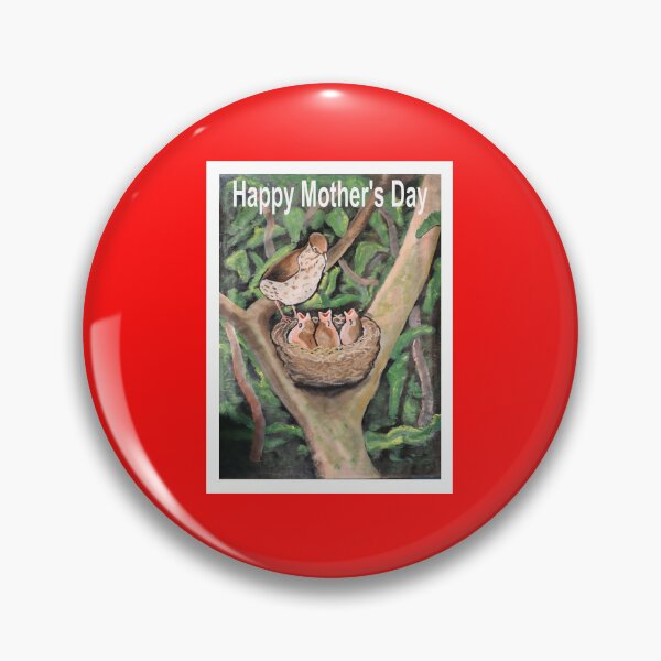 Item preview, Happy Wood Thrush with chicks in a nest designed and sold by annenambiro.