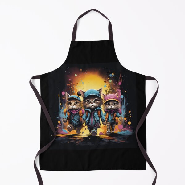 Item preview, T-shirt design anthropomorphic cats walking down the road, snappy dressers, psychedelic, designed and sold by DeepDrop Studio.