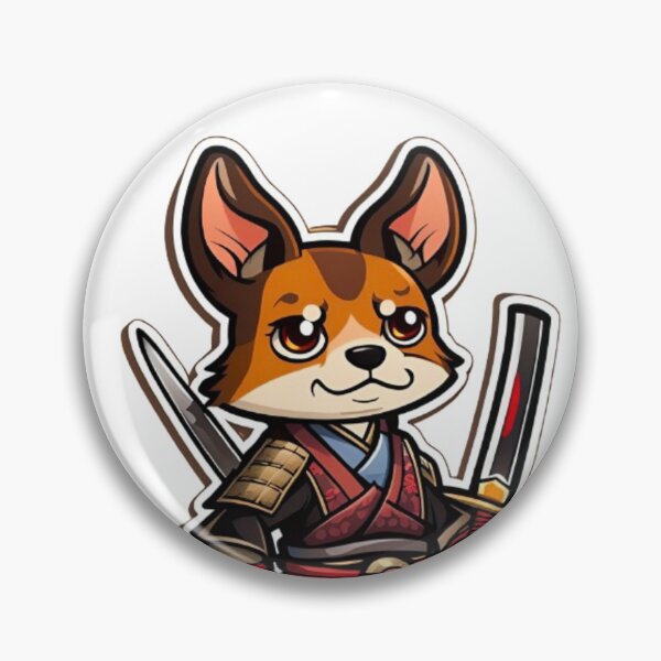 Item preview, Cute Japan samurai puppy brown dog designed and sold by KorArtStudio.