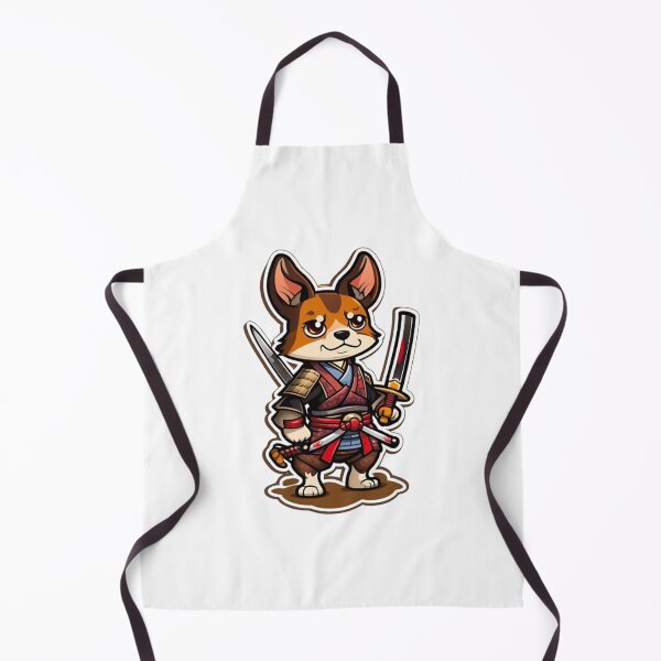 Item preview, Cute Japan samurai puppy brown dog designed and sold by KorArtStudio.