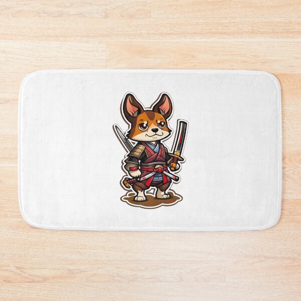 Item preview, Cute Japan samurai puppy brown dog designed and sold by KorArtStudio.