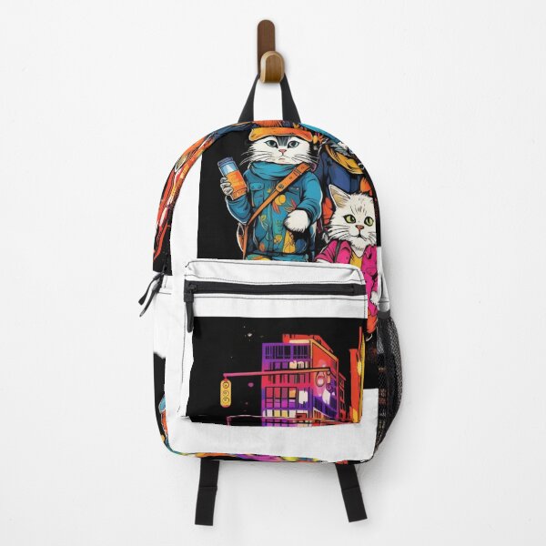 Item preview, T-shirt design anthropomorphic cats walking down the road, snappy dressers, psychedelic, designed and sold by DeepDrop Studio.