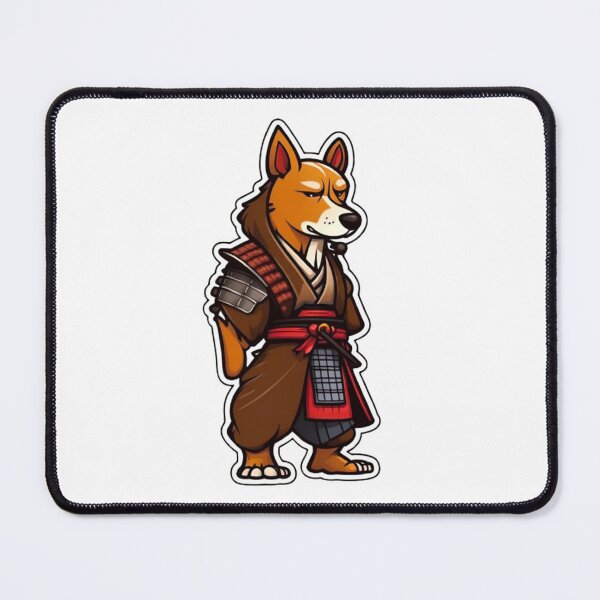 Item preview, Japan samurai katana brown dog designed and sold by KorArtStudio.