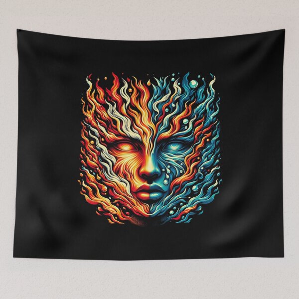 Item preview, Elemental Essence - Fire and Water Dual Art Print designed and sold by ChromaticBlend.