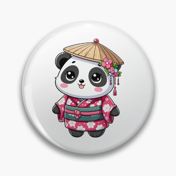 Item preview, Panda Party: Festive Fun in a Kimono and Straw Hat designed and sold by cave-canvas.