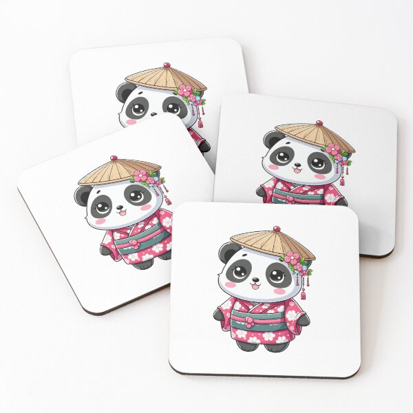 Item preview, Panda Party: Festive Fun in a Kimono and Straw Hat designed and sold by cave-canvas.