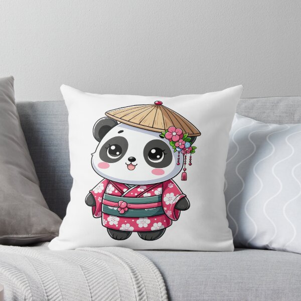 Item preview, Panda Party: Festive Fun in a Kimono and Straw Hat designed and sold by cave-canvas.