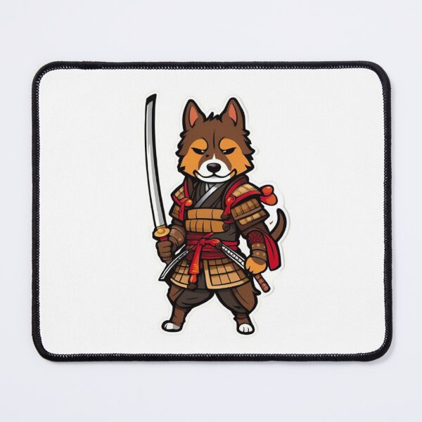 Item preview, Cute Japan samurai katana brown dog designed and sold by KorArtStudio.