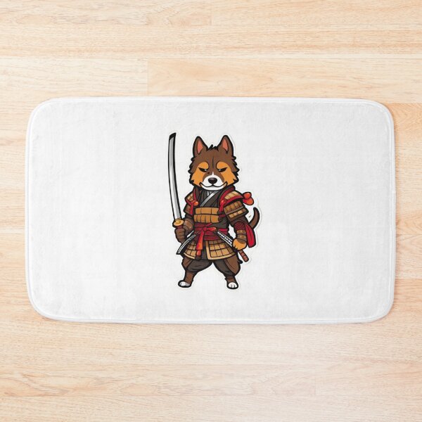 Item preview, Cute Japan samurai katana brown dog designed and sold by KorArtStudio.