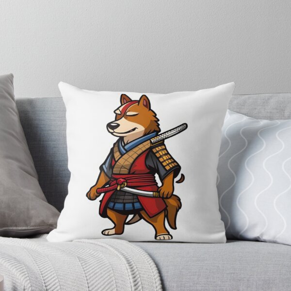 Item preview, Cool Japan samurai katana brown dog designed and sold by KorArtStudio.