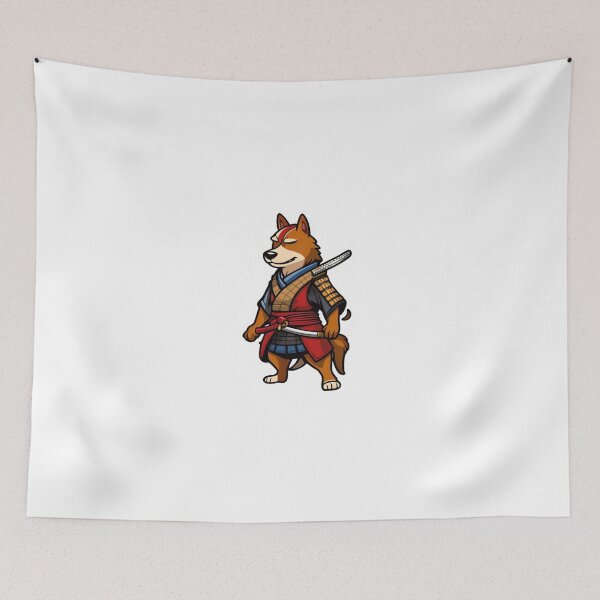 Item preview, Cool Japan samurai katana brown dog designed and sold by KorArtStudio.