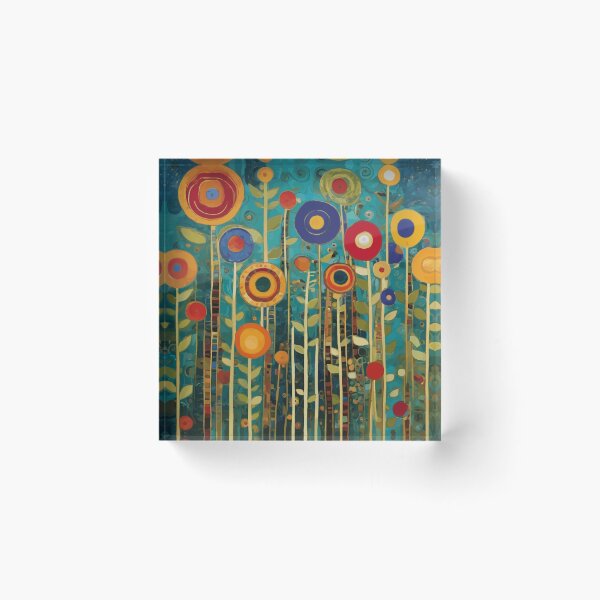 Item preview, Colorful Abstract Flower Garden Landscape After Klimt designed and sold by Vicky Brago-Mitchell®.
