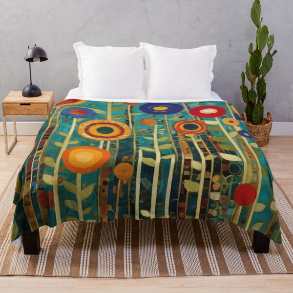 Item preview, Colorful Abstract Flower Garden Landscape After Klimt designed and sold by Vicky Brago-Mitchell®.