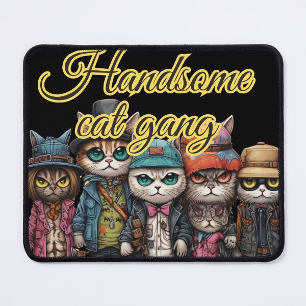 Item preview, T-shirt design anthropomorphic cats walking down the road, snappy dressers, psychedelic, designed and sold by DeepDrop Studio.
