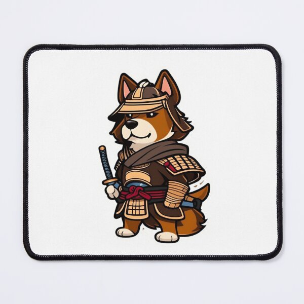 Item preview, Cute Japan samurai katana puppy brown dog designed and sold by KorArtStudio.