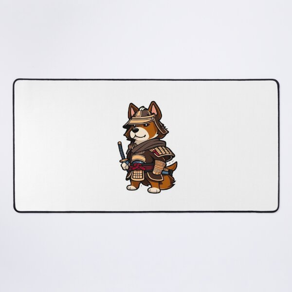 Item preview, Cute Japan samurai katana puppy brown dog designed and sold by KorArtStudio.