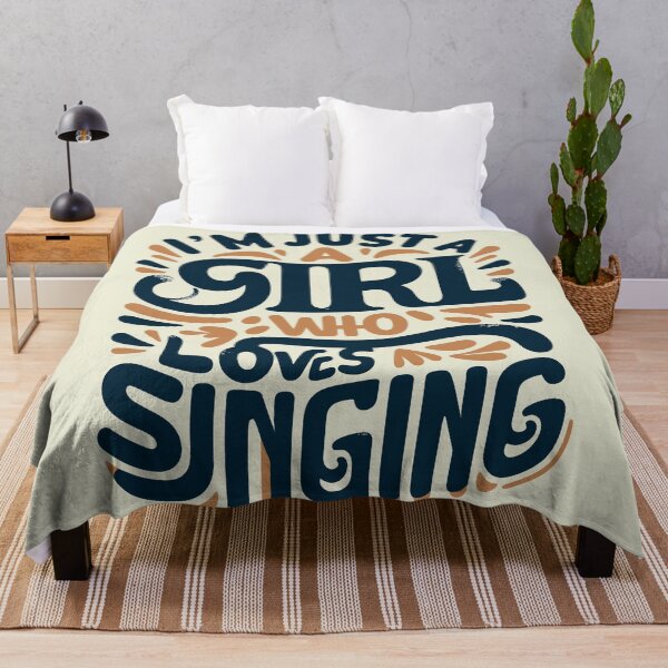 Item preview, Just a Girl Who Loves Singing Music in Groovy Text on White designed and sold by 8fifty8.