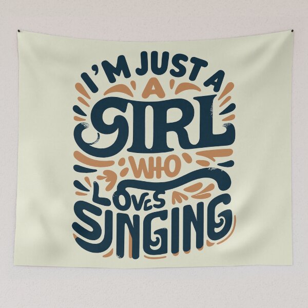 Item preview, Just a Girl Who Loves Singing Music in Groovy Text on White designed and sold by 8fifty8.
