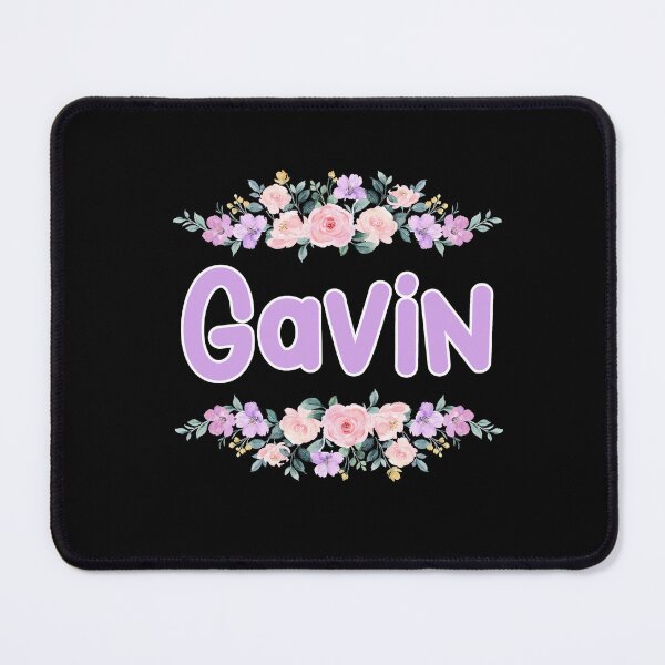 Item preview, Purple Flower Gavin Name Label (Black) designed and sold by NormadWorld.