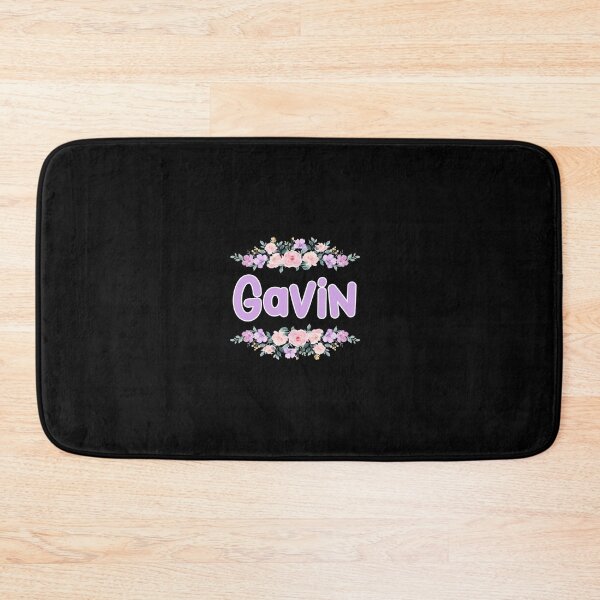 Item preview, Purple Flower Gavin Name Label (Black) designed and sold by NormadWorld.