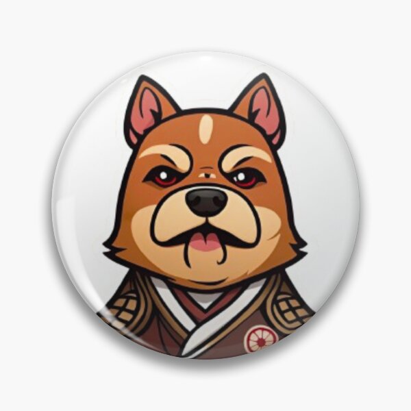 Item preview, Cool Japan samurai katana puppy brown dog designed and sold by KorArtStudio.