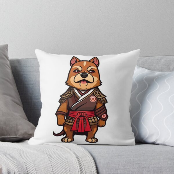 Item preview, Cool Japan samurai katana puppy brown dog designed and sold by KorArtStudio.