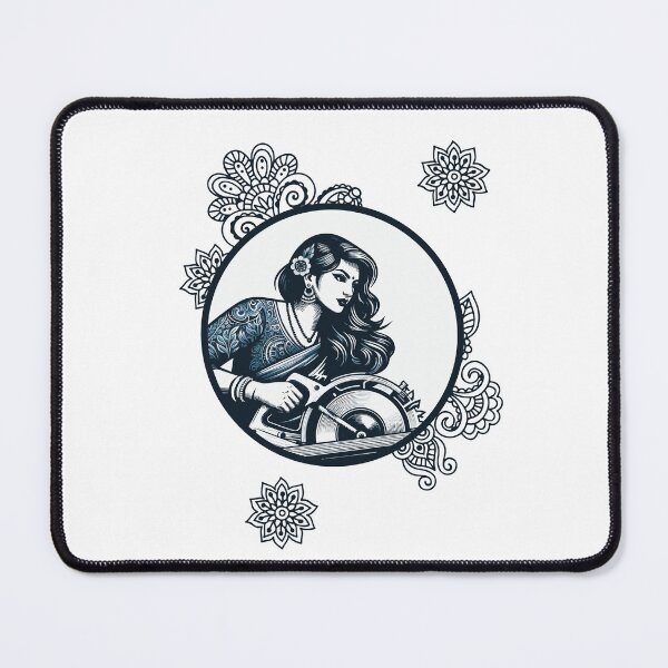 Item preview, Indian Woodworking Woman With Circular Saw designed and sold by Twenty2Creative.