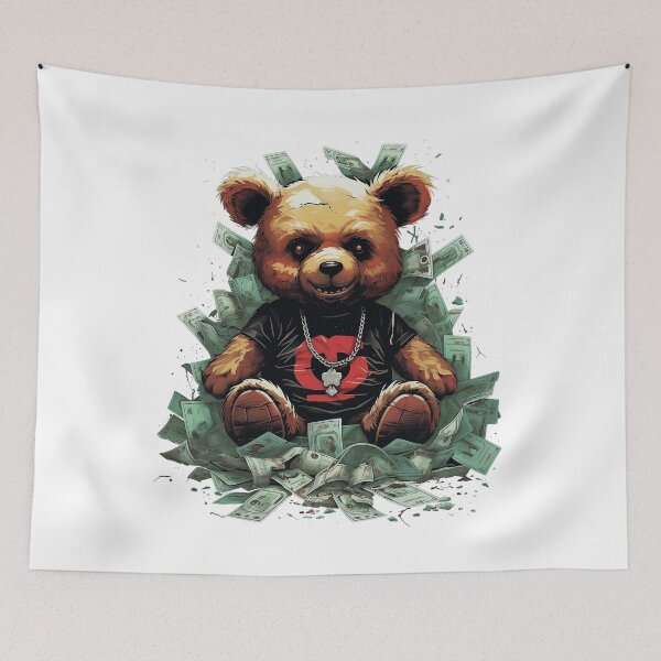 Item preview, Cool teddy bear in money designed and sold by Lobory.
