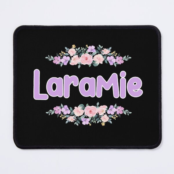 Item preview, Purple Flower Laramie Name Label (Black) designed and sold by NormadWorld.
