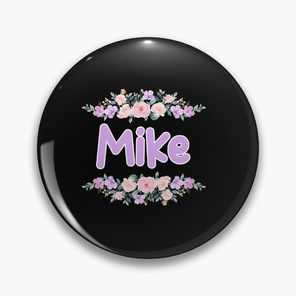 Item preview, Purple Flower Mike Name Label (Black) designed and sold by NormadWorld.