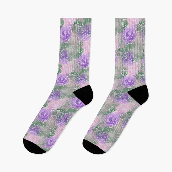 Item preview, Pastel Purple Watercolor Rose Pattern designed and sold by Artistestella.