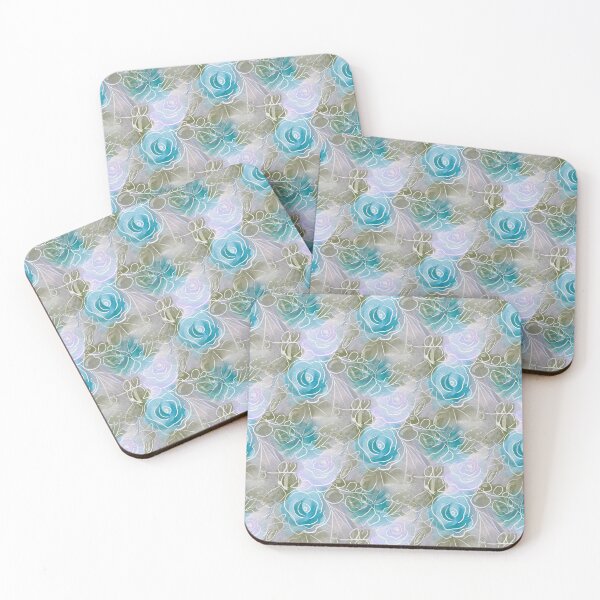 Item preview, Pastel Blue Watercolor Rose Pattern designed and sold by Artistestella.