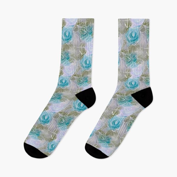 Item preview, Pastel Blue Watercolor Rose Pattern designed and sold by Artistestella.