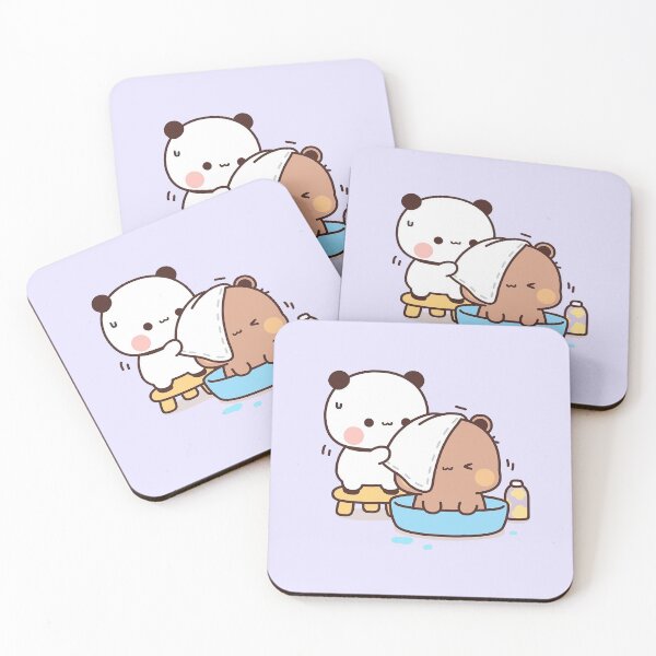 Item preview, Bubu and Dudu Bath | Cute Bear Couple | Panda Yier | Bubu Brownie Bear designed and sold by valeriehsin.