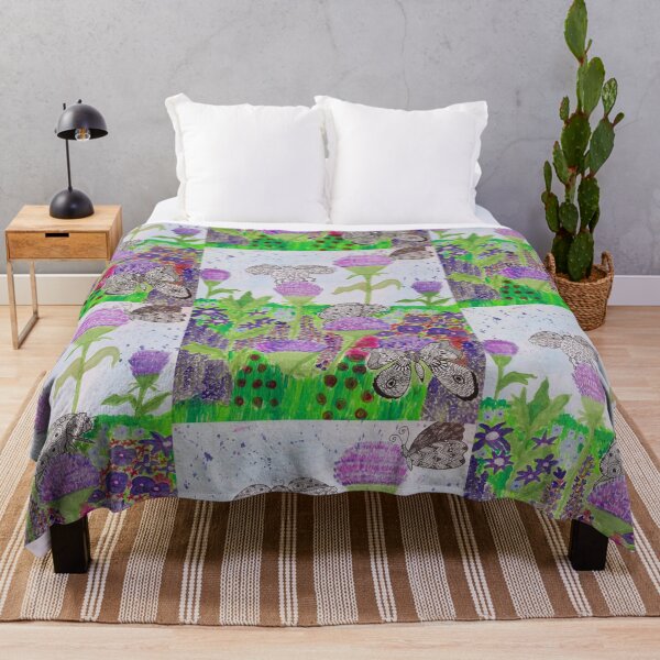 Item preview, Ladybugs and butterflies in the purple flower field designed and sold by Kiruthikaarts.