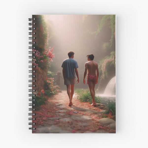 Item preview, Elio Perlman and Oliver walking CMBYN designed and sold by cmbynjournal.
