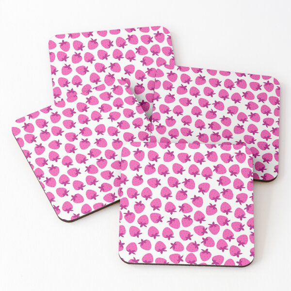 Item preview, pink strawberry field summer cute nature fruit girly pattern designed and sold by DesignYourWaystore.