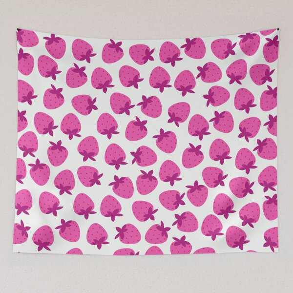 Item preview, pink strawberry field summer cute nature fruit girly pattern designed and sold by DesignYourWaystore.