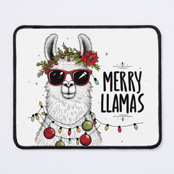 Item preview, Merry Llamas with holiday lights designed and sold by WycWycCo.