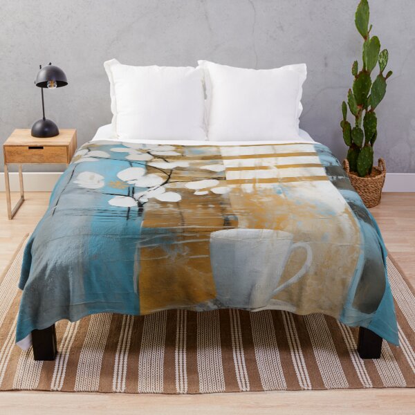 Item preview, Coffee Mug and White Flowers Gold and Blue Picture designed and sold by Miriam-Feyga Bunimovich.