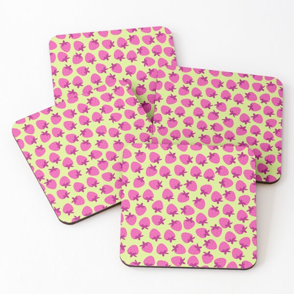 Item preview, pink strawberry field summer cute nature fruit girly pattern designed and sold by DesignYourWaystore.