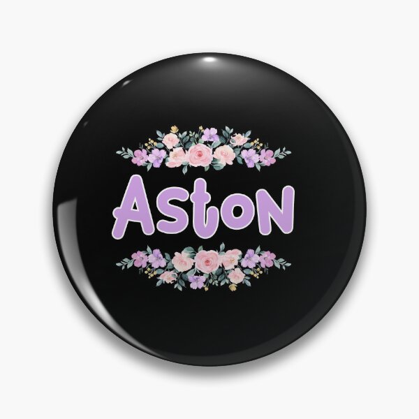 Item preview, Purple Flower Aston Name Label (Black) designed and sold by NormadWorld.